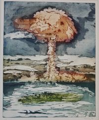 Atombombenexplosion, 1989, Aquatinta, 55x45 cm